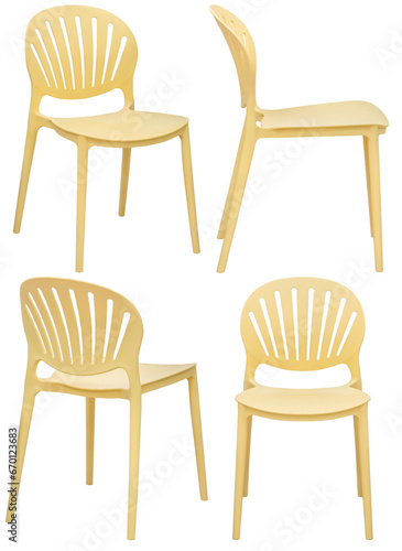 Designer modern chair for home or cafe. Isolated from the background. Interior element. From different angles