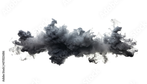 black smoke isolated on transparent background cutout