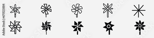 Flat Pinwheel icon, Pinwheel symbol Icon sign logo. Pinwheel Vector Line Icon Design, Kids plaything an amazing icon of pinwheel, pinwheel icon, pinwheel icon or logo