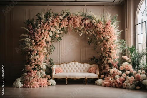 wedding backdrop aesthetic flower decoration indoor studio background