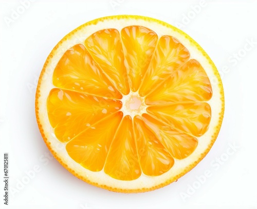 A sliced orange on a clean white background