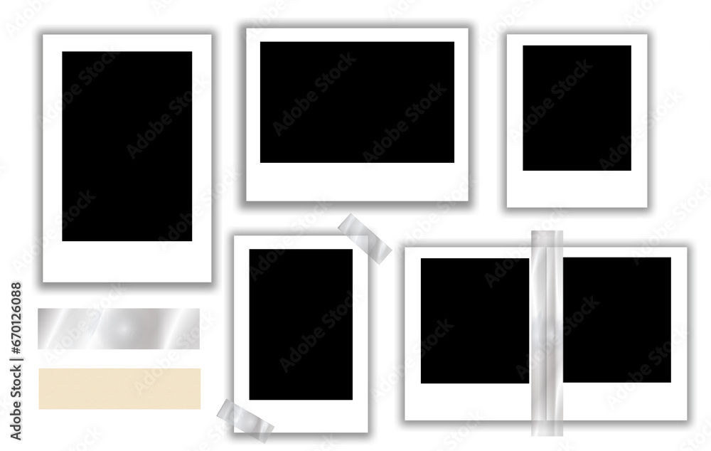 Realistic Polaroid photo frame mockup set. Empty photo frame mock up with shadow. Realistic Polaroid photo frame mockup set. Empty photo frame mock up with shadow.