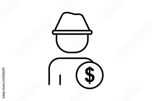 retirement icon. icon related to investments and financial concepts. Line icon style. Simple vector design editable