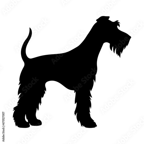Airedale Terrier Dog Vector Silhouette, Generative AI.