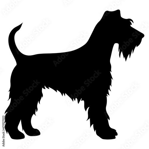 Airedale Terrier Dog Vector Silhouette, Generative AI.