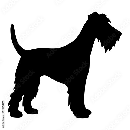 Airedale Terrier Dog Vector Silhouette  Generative AI.