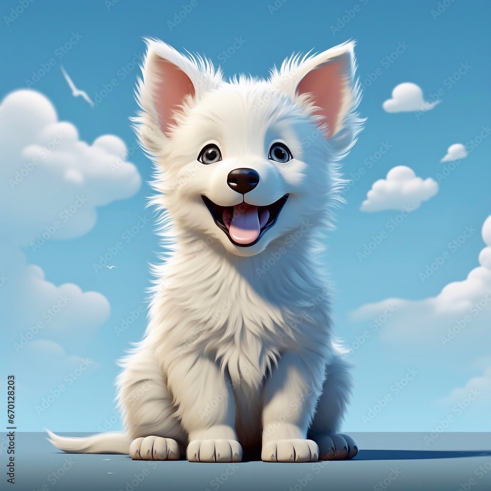 Cute puppy Illustration, generative AI Cute puppy Illustration, generative AI