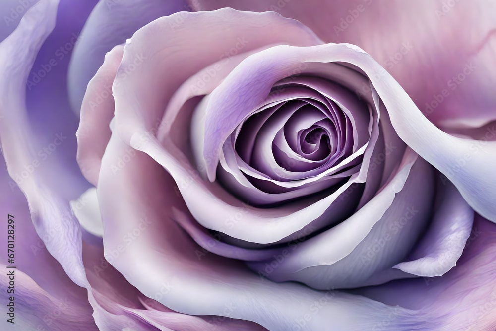 Obraz premium Liquid rose and soft lavender paints converge in an abstract close-up, creating a soothing and delicate visual masterpiece A close-up of vibrant fuchsia abstract background 