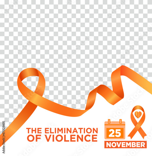 Banner plantilla para el Día Internacional de la Eliminación de la Violencia contra la Mujer 25 de noviembre, día naranja