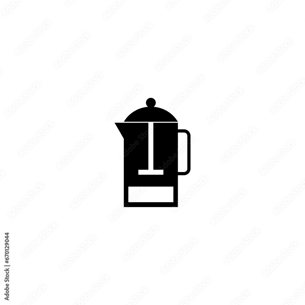 French press icon isolated on white background. French press icon isolated on white background.