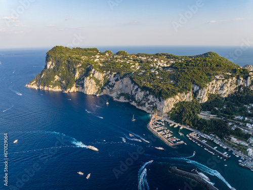 Aerial of Capri Italy Amalfi Coast