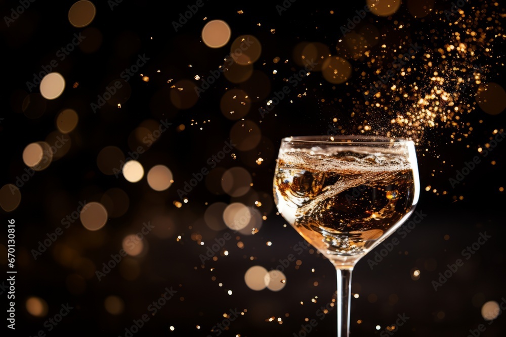 A Close-Up View of a Cocktail Glass with Glitter on the Rim, Symbolizing Celebration and Elegance in the New Year's Eve Atmosphere A Close-Up View of a Cocktail Glass with Glitter on the Rim, Symbolizing Celebration and Elegance in the New Year's Eve Atmosphere