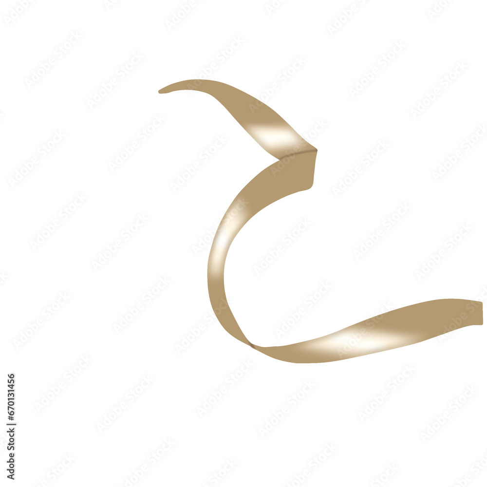 Golden ribbon isolated on white background Golden ribbon isolated on white background