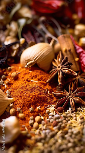 Spice Symphony: A Colorful Assortment of Herbs and Spices,spices and herbs