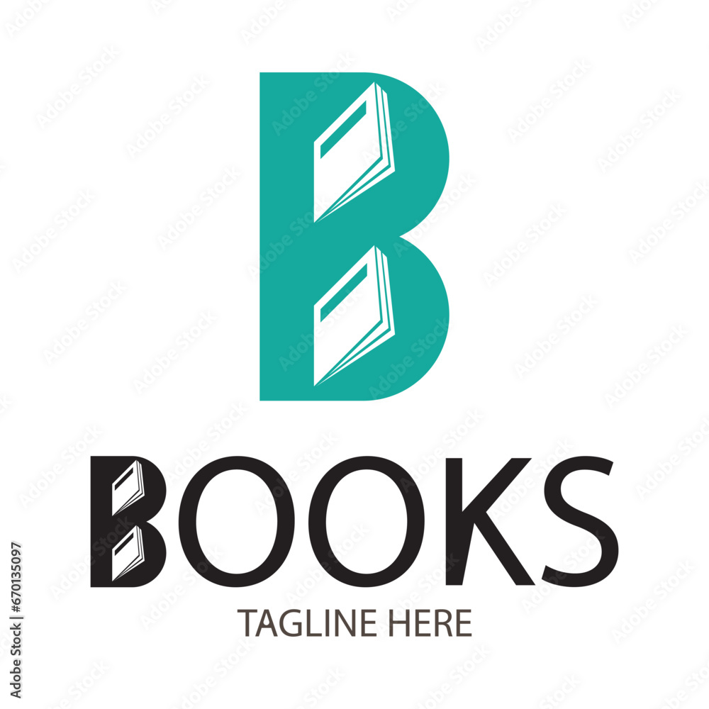letter b for book logo design template letter b for book logo design template