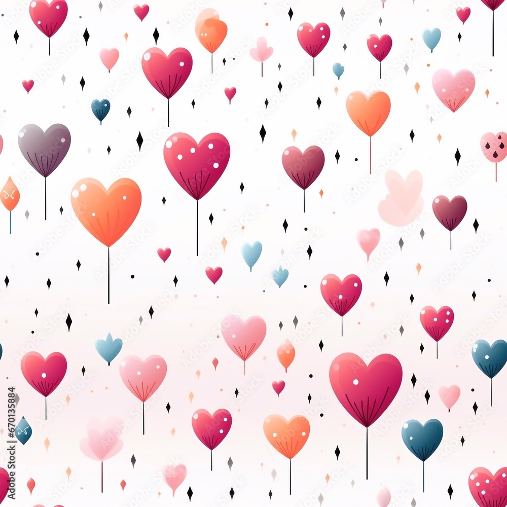 seamless pattern with heart  balloons