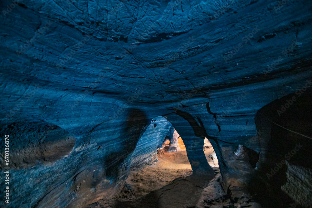 Unseen in Thailand, the blue cave features a natural blue marble color pattern on its walls. 