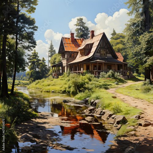 Serene Solitude: A Picturesque Cottage in the Woods,old house in the forest © Moon