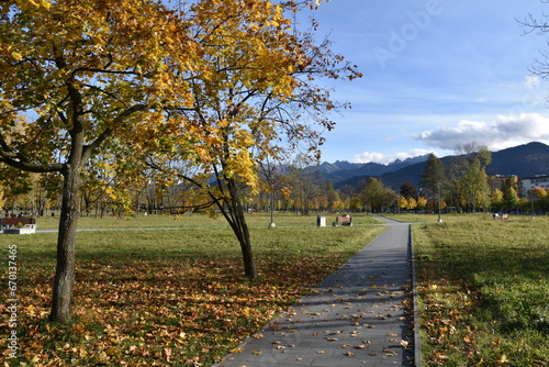 Zakopane, Rówień Krupowa, widok na Tatry, jesień, panorama, pogoda, Podhale, Polska, photo