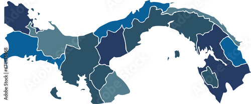 vector map of panama blue color and its variations