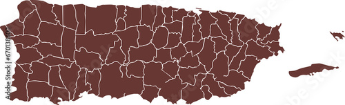 brown map of Puerto Rico photo