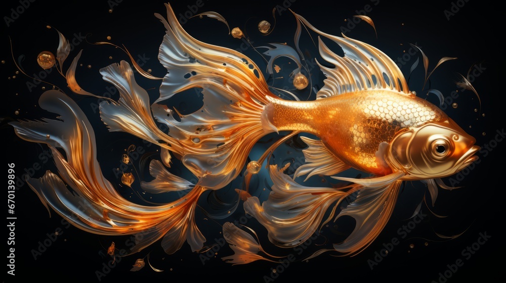 goldfish in water ai generated