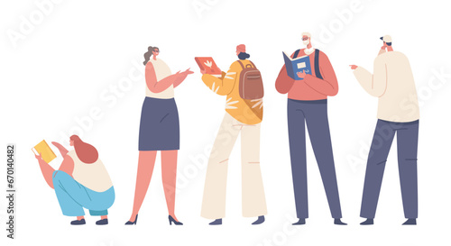 Isolated Male or Female Characters Engrossed In Books, Silent Pages Turn, Minds Voyage. In The Hush Of Their Own Stories