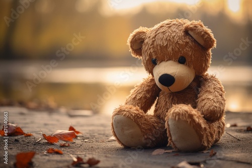 a teddy bear symbolizing coping with sorrow and emotional well-being. Generative AI © Christopher
