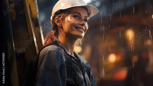 Happy woman at work