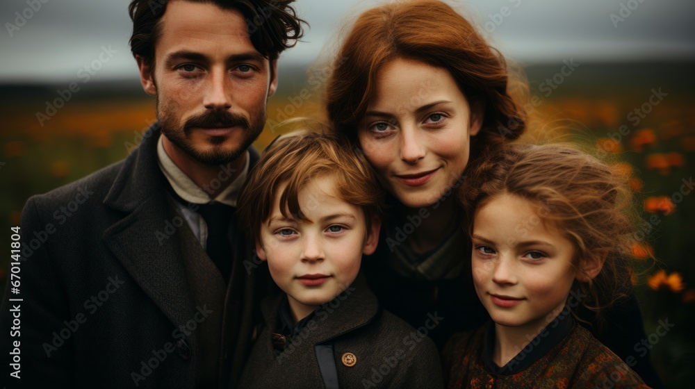 Fototapeta premium dramatic group portrait in the field