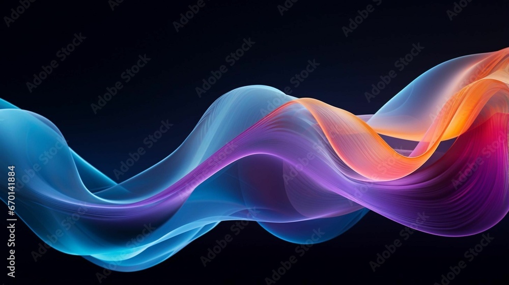Obraz premium Abstract flowing liquid featuring a vibrant color palette, AI-generated.