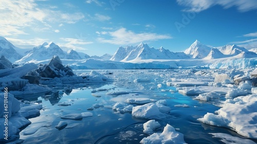 Scenic landscape of a glacier, AI-generated.