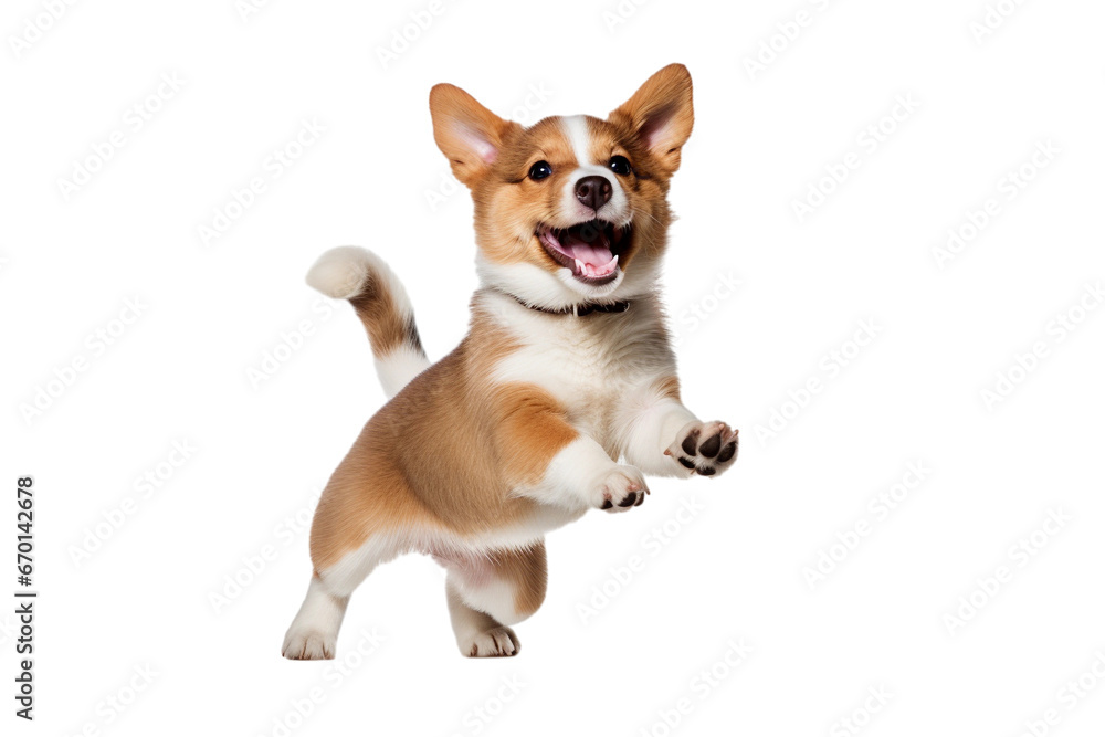 Puppy playing / motion isolated on transparent background