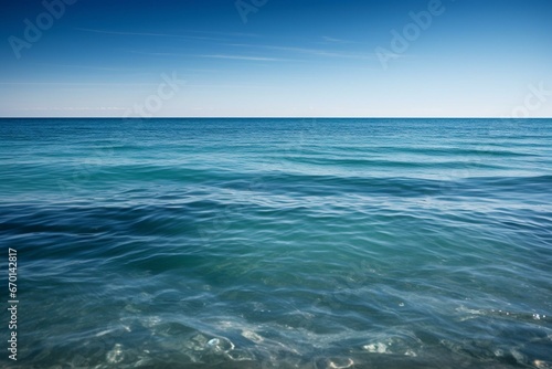 Calm waves on clear blue ocean. Generative AI