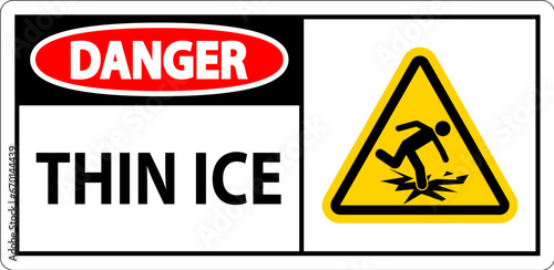 Water Safety Sign Danger - Thin Ice
