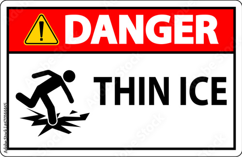 Water Safety Sign Danger - Thin Ice