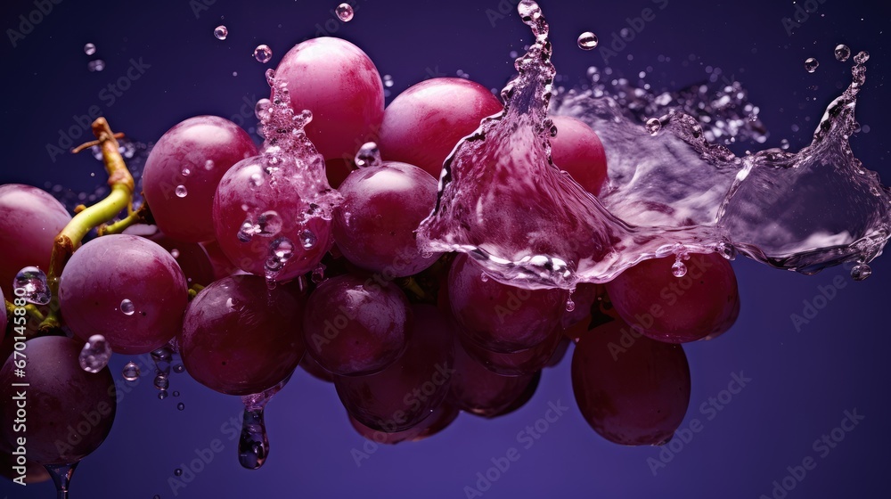 grapes in water splash grapes in water splash