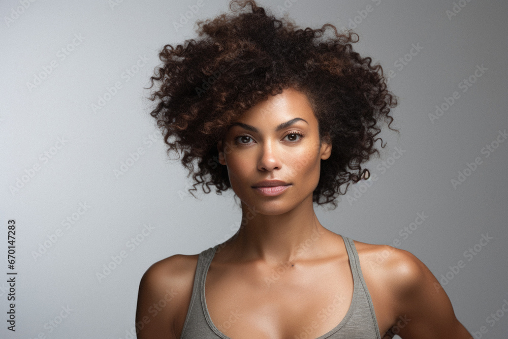 Serious young African woman in eyeglasses looking at camera over grey background. Serious young African woman in eyeglasses looking at camera over grey background.