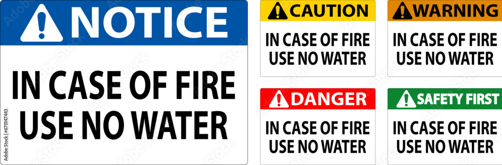 Danger Sign: Danger - In Case Of Fire Use No Water