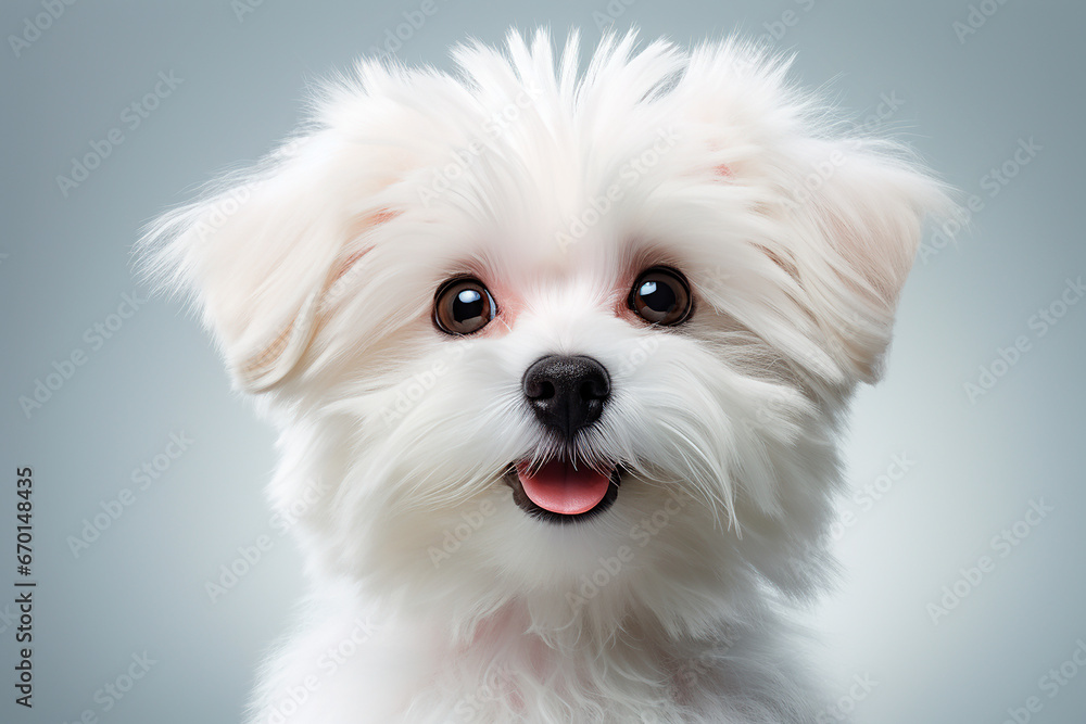 Maltese Dog on a white background. Adorable 3D cartoon animal portrait. Maltese Dog on a white background. Adorable 3D cartoon animal portrait.