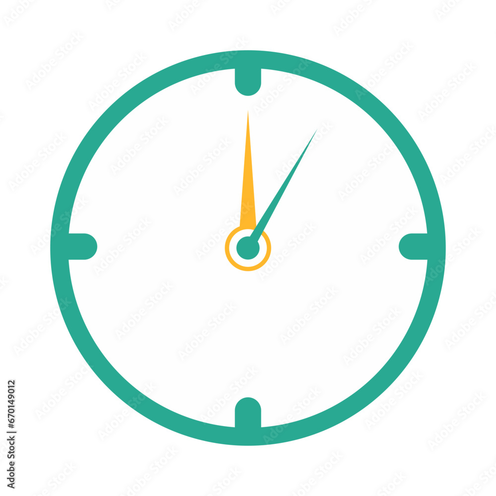 flat clock watch vector 
