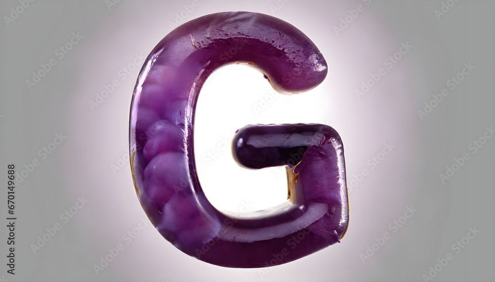 Purple coloured 3d alphabet letter G Purple coloured 3d alphabet letter G