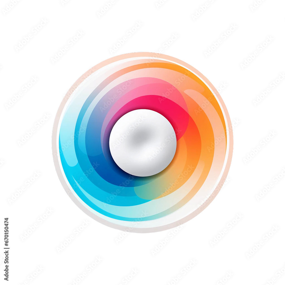 Futuristic modern circle icon design, transparent background, Generative AI
