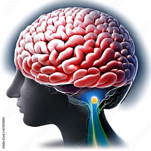 human head with brain photo