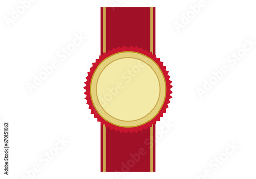 Medalla de oro con lazo rojo de el mejor.