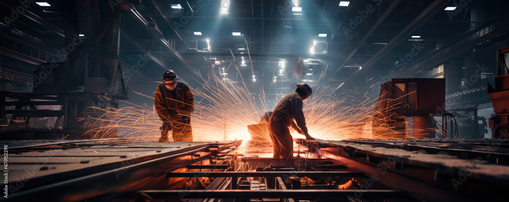 Worker, who work as a metal welder in the airplane factory. generative ai Worker, who work as a metal welder in the airplane factory. generative ai