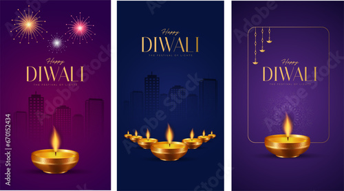 Happy Diwali Social Media Post for Advertisement, Status Wishes, Banner, Greeting Card