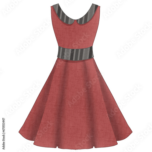 Dress illustration fashion and elegant