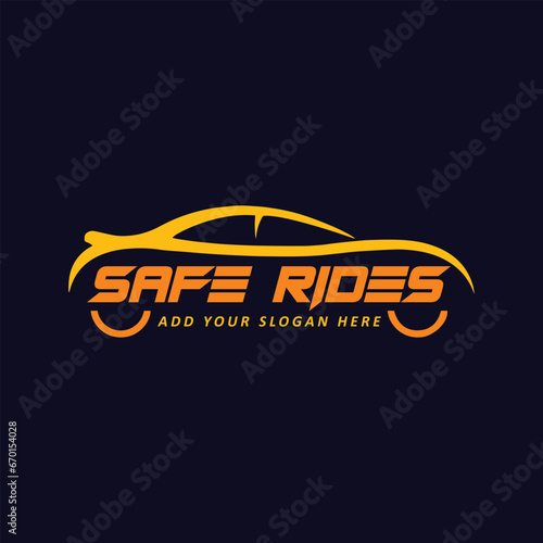 car taxi ride logo design vector