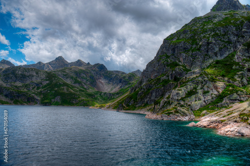 Lac d'Artouste is a lake in Pyrénées-Atlantiques, France in the Nouvelle-Aquitaine region. At a height of 1997 m